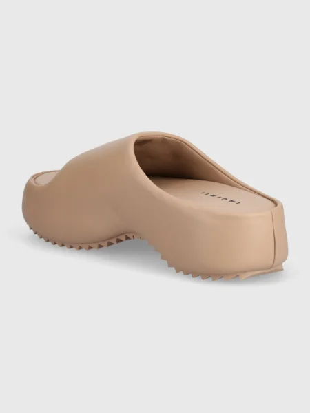 Kožené pantofle Inuikii Nappa na platformě béžová