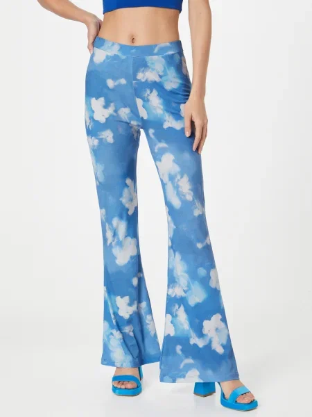 Nasty Gal Nadrág kék / pasztellkék / világoskék fehér