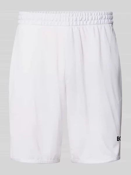 Krój relaxed fit szorty sportowe z nadruk z logo model SH_TOC SPIN 9 INCH' Boss Green białe
