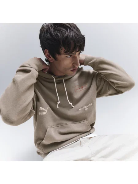 PUMA Bluza z kapturem unisex McLAREN RACING James Hunt Graphic Odzież S beżowy