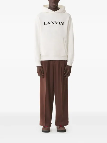 Hanorac cu glugă Lanvin cu broderie alb