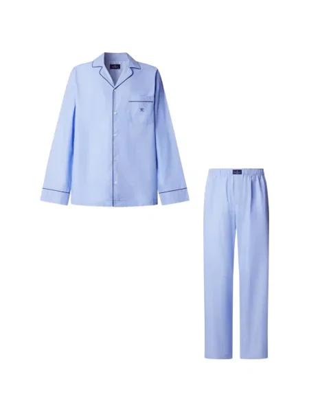 Pijamale Hackett London cu broderie albastru