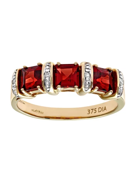 DIAMANT LETERNEL Gyűrűk Eternity-Ring aus Gelbgold mit Diamant mit Granat arany