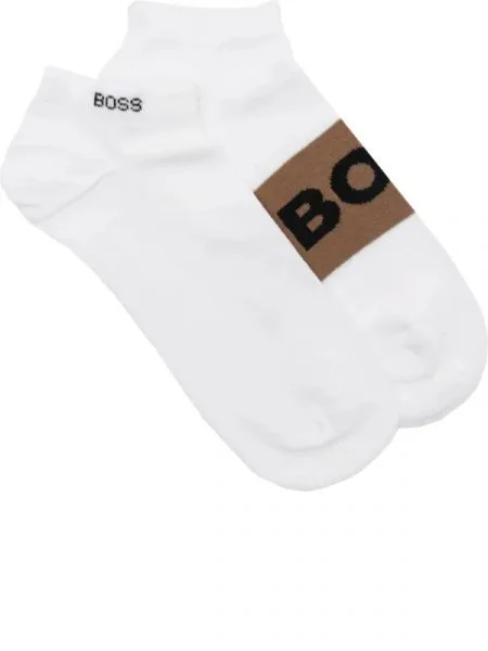 BOSS BLACK Șosete 2P AS LOGO CC alb