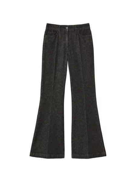 Blugi evazați Twinset cu 5 buzunare evazate negru