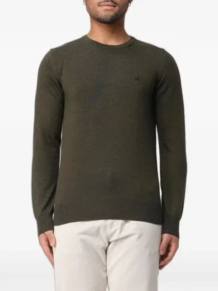 Pulover Brooksfield cu broderie cu decolteu rotund verde
