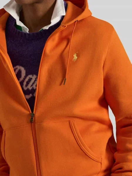 Bluza rozpinana o kroju regular fit z mieszanki bawełny Polo Ralph Lauren pomarańczowa