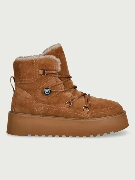 Pinko Bocanci Martina 01 | piele întoarsă | shearling maro