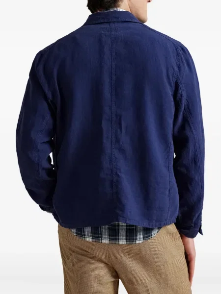 Cămașă Polo Ralph Lauren de in cu dungi albastru