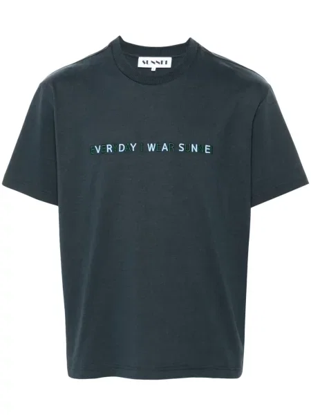 Tricou Sunnei cu broderie albastru