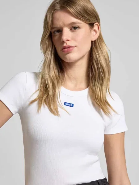 HUGO BLUE Koszulka Easy Tee_B Kobiety jednolity S biały