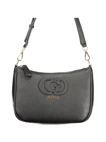 Geantă shopper Guess cu autograf negru