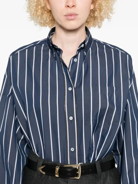 Cămașă Brunello Cucinelli cu dungi albastru