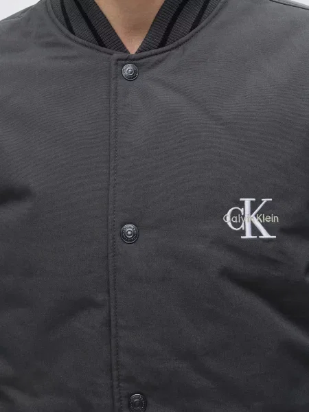 Calvin Klein Jeans Prechodná bunda tmavosivá sivá