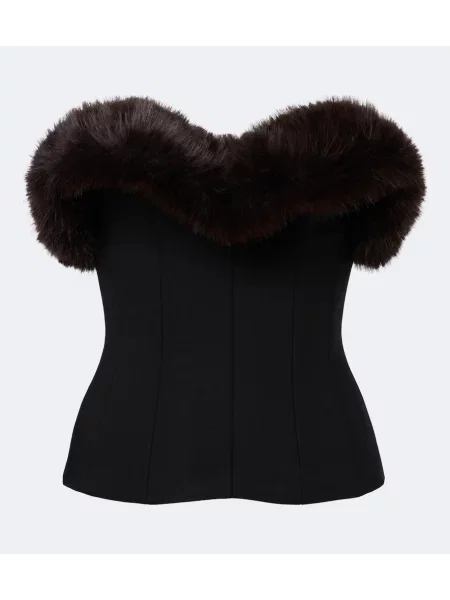 Top David Koma de lână negru