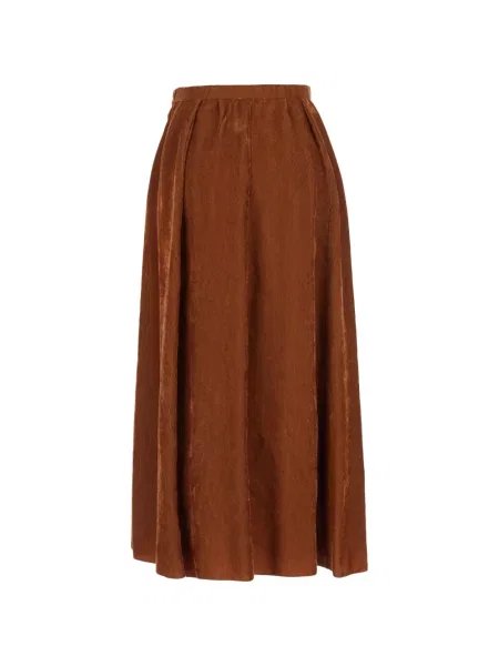 Fusta maxi Forte_forte de catifea cord maro