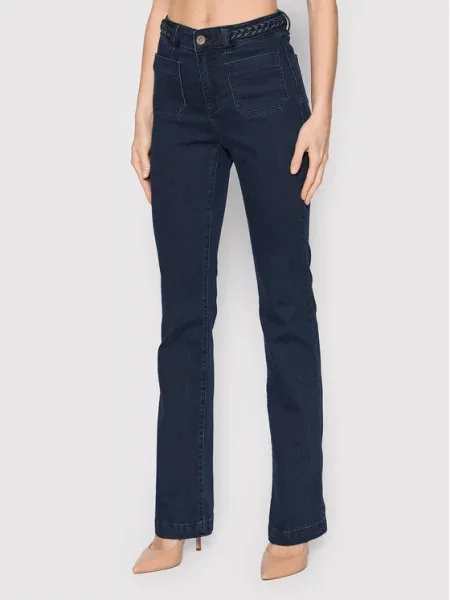 Morgan Jeansy Bootcut Fit granatowy