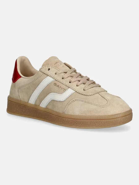 Gant sneakers din piele întoarsă Cuzima bej