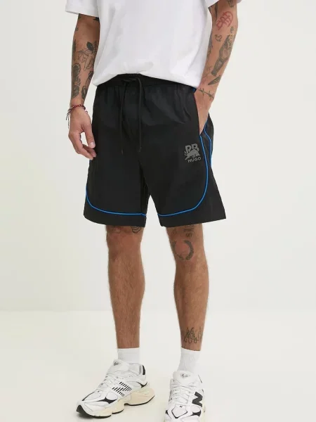 HUGO pantaloni scurți x RACING BULLS bărbați negru