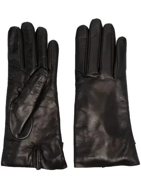 Mănuși Moschino din piele cu autograf negru