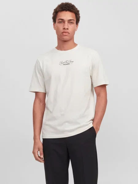 JACK & JONES Tricou JPRBLALUCAS negru alb