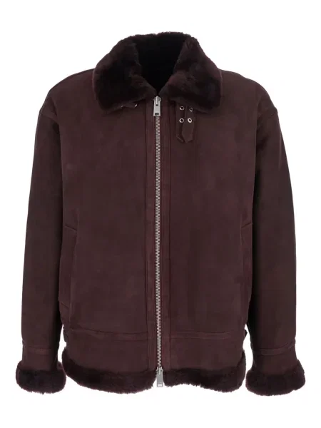 Geacă Arma din piele de căprioară roșu