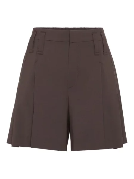Pantaloni scurți Brunello Cucinelli plisate maro