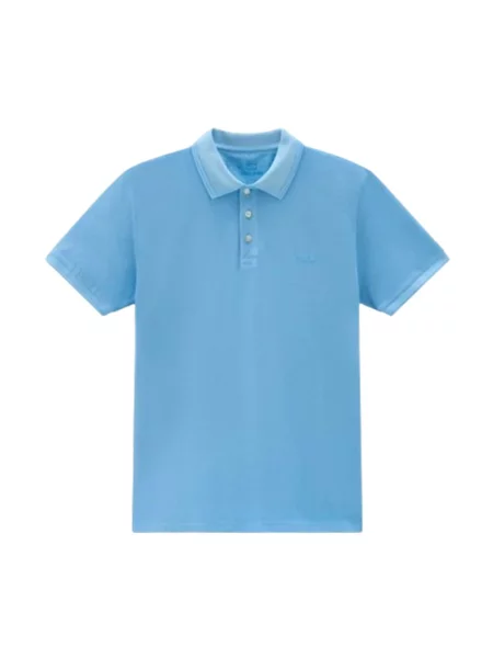 Koszulka polo Woolrich niebieska