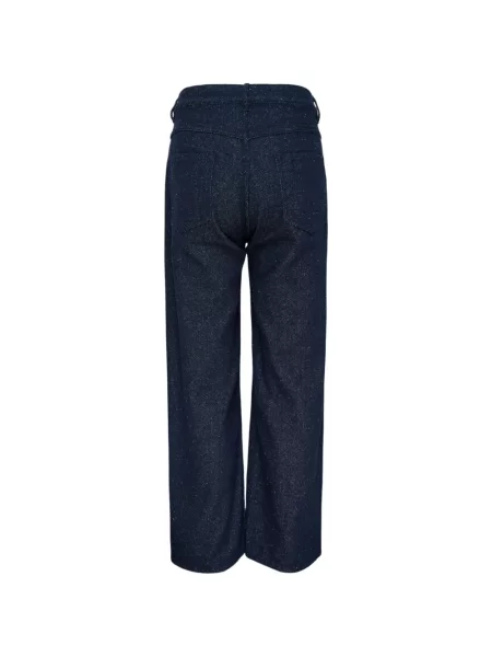 Pantaloni Auralee de mătase albastru