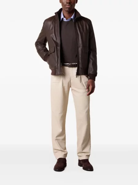 Gulerat geanta de piele Brooks Brothers maro