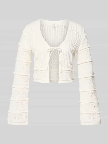 Kardigan rozpinany o kroju regular fit z mieszanki bawełny model NATALIE' Only biały