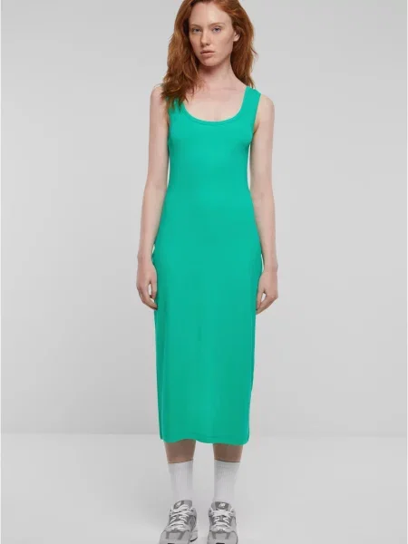 Długa sukienka maxi Urban Classics garniturowa zielona