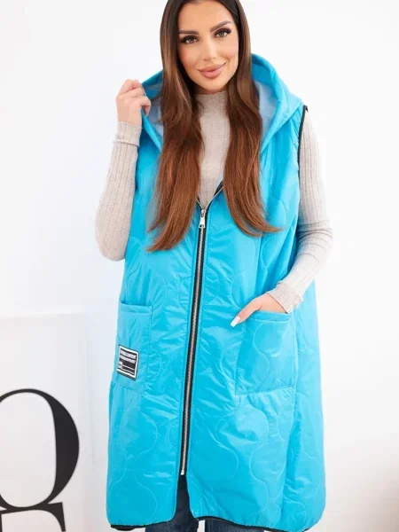 Vestă matlasată Kesi Włoski cu glugă negru