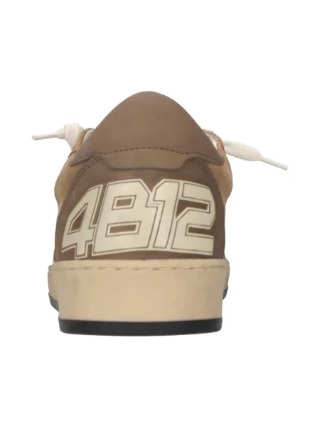Sneakersy 4b12 skórzane brązowe