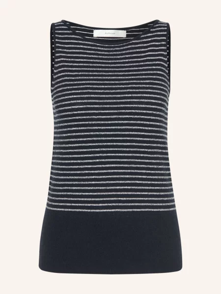 Dzianinowy top Inwear bez rękawów biały