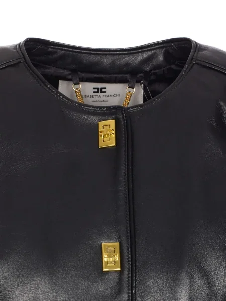 Geanta de piele Elisabetta Franchi negru