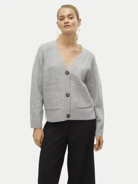 VERO MODA Kardigan Boom melír šedý