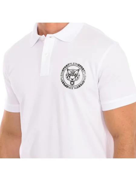 Koszulka polo Plein Sport z krótkim rękawem biała