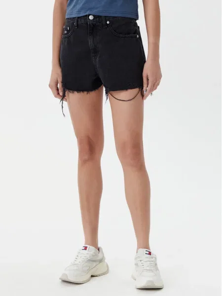 Tommy Jeans Džínsové šortky čierna