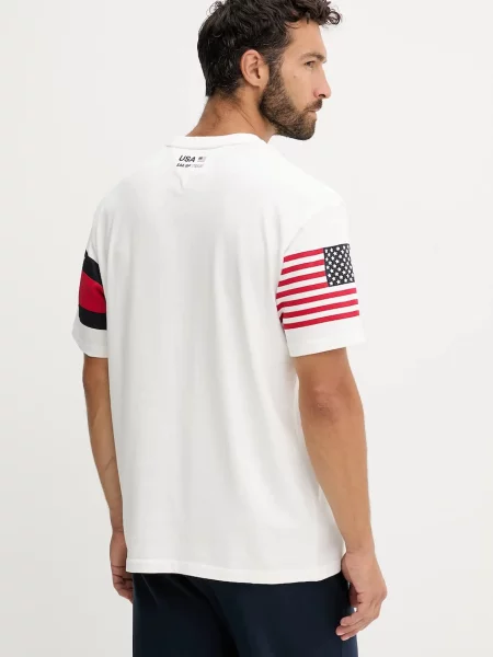 Tričko Tommy Hilfiger x SAIL GP s potiskem béžová