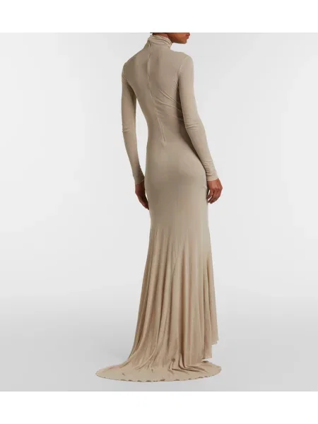 Rochie Mugler din jerseu bej