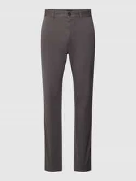 Chinosy o kroju slim fit z wpuszczanymi w stylu francuskim Boss Orange szare