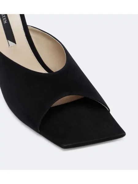 Papuci tip mules Christen din piele de căprioară negru