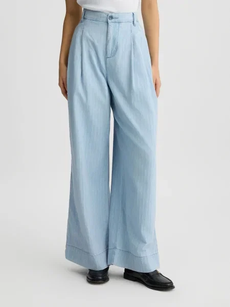Liu Jo Pantaloni albastru deschis alb