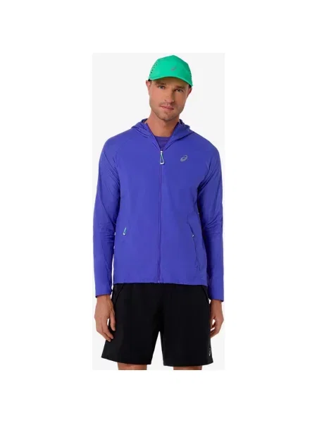 Kurtka cienka z kapturem ASICS Road Packable elektryczna S niebieska