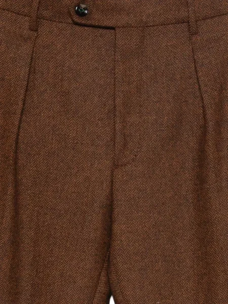 Pantaloni Berwich plisate maro