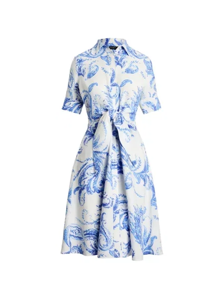 Rochie Lauren Ralph Lauren cu imagine cu model paisley alb
