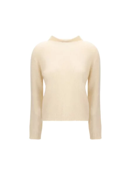 Sweter z golfem Max Mara Studio wełniany beżowy