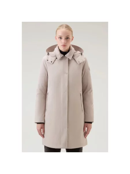 Trencz Woolrich z kapturem biały