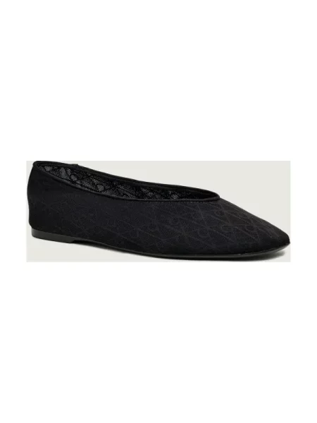 Balerini Calvin Klein Square Ballerina Aop Mesh negru